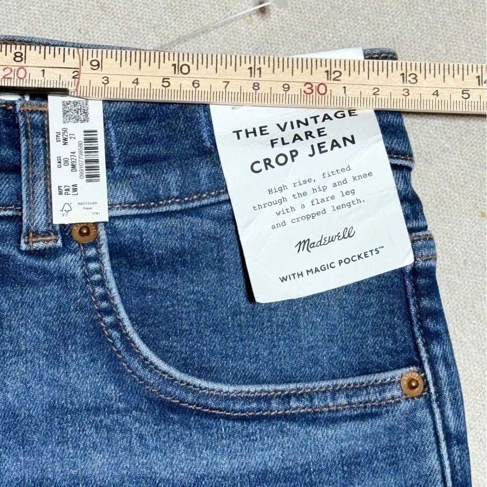 Madewell Vintage Flare Crop Jean Size 25 (26x27) High Rise Blue Denim NW250 - Picture 8 of 10